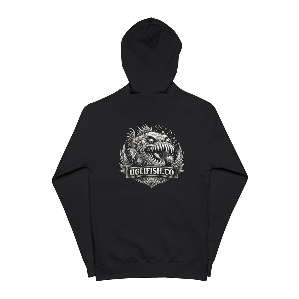 Official uglifish.co Logo Zip-Up Hoodie — Uglifish Co. Fishing Graphic Zip Hoodie