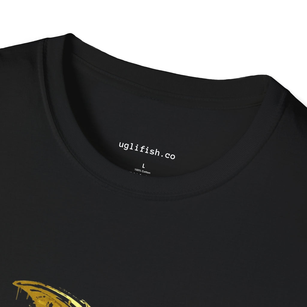 Go Fish T-Shirt — Yellow Skeletal Fish Graphic Tee