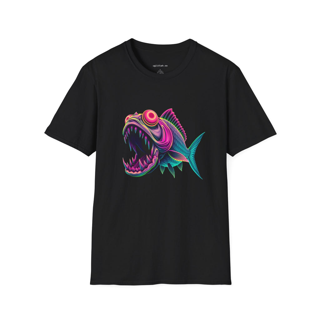 uglifish Neon 08 Graphic  Skeleton Fish Tee - Light Up Your Style with Unique Designs | Casual Wear, Gift for Fish Lovers, Graphic Shirt, Cool T-Shirt, Fun Apparel