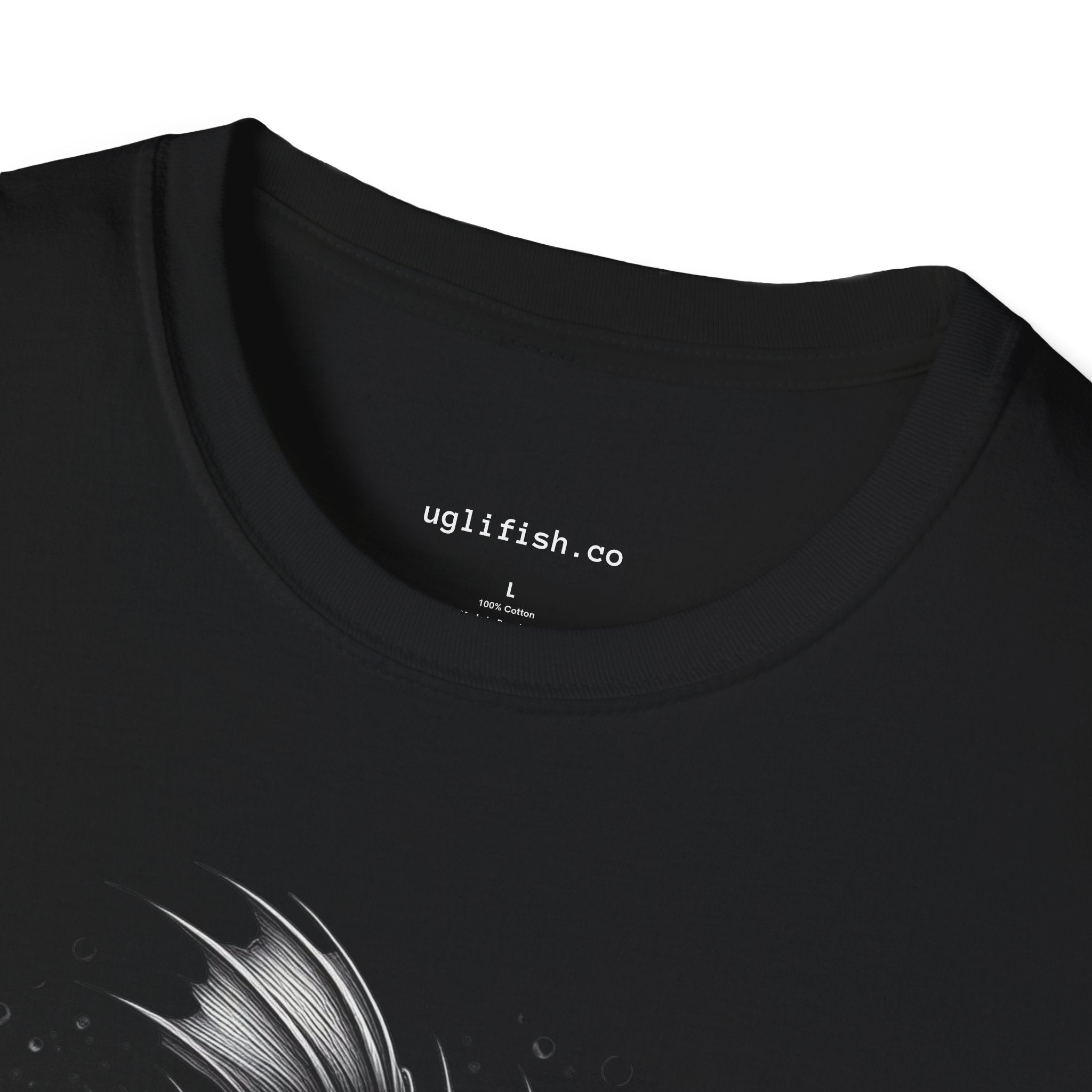 Skeleton Fish Graphic Tee — 'uglifish.co' Dark Horror Fish T-Shirt
