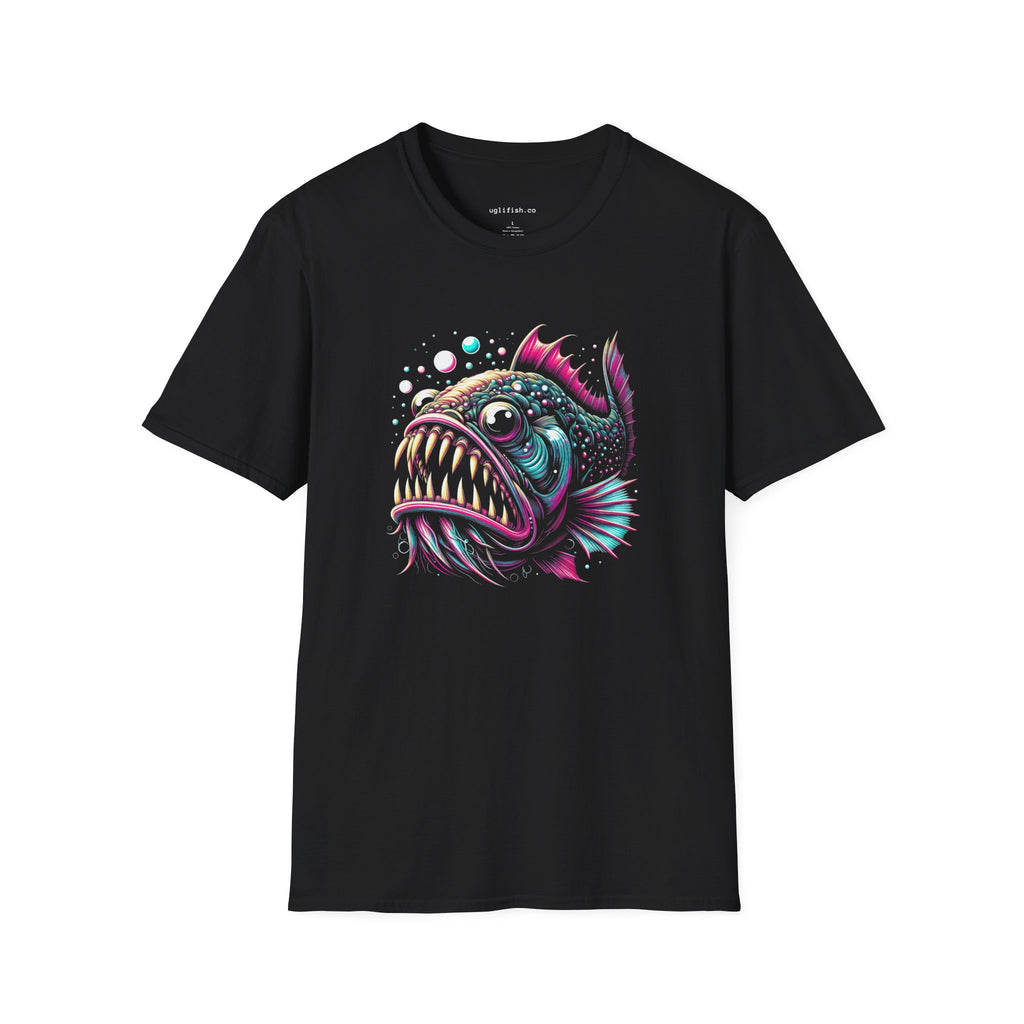 uglifish Neon 03 Deep Sea Fish Graphic Tee - Light Up Your Style with Unique Designs | Casual Wear, Gift for Fish Lovers, Graphic Shirt, Cool T-Shirt, Fun Apparel