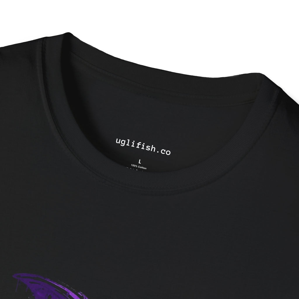 Go Fish T-Shirt — Purple Skeletal Fish Graphic Tee