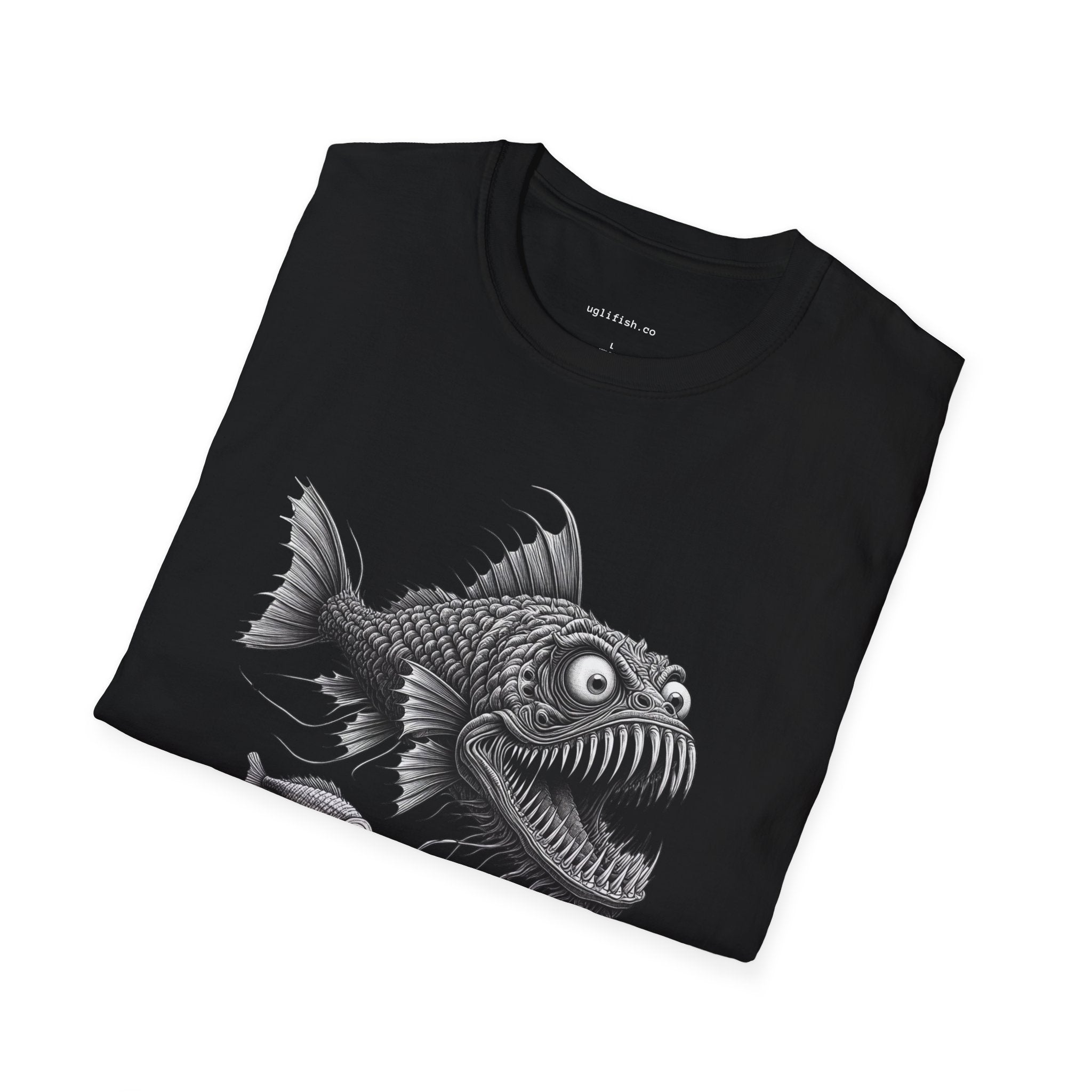 Anglerfish Graphic T-Shirt — 'uglifish.co' Dark Ocean Tee