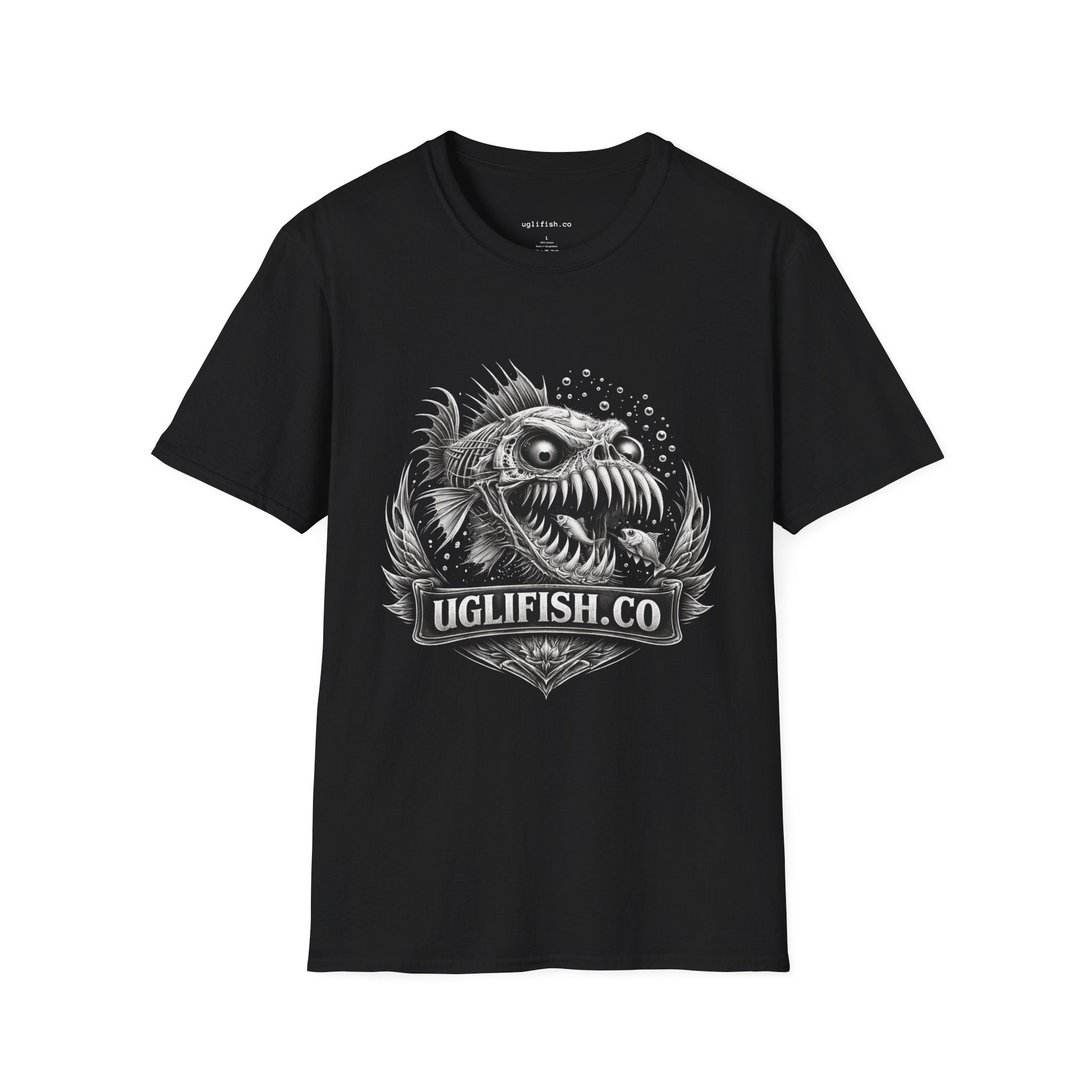 uglifish.co Official Uglifish Emblem Logo Fish Graphic T-Shirt — 'UGLFISH.CO' Deep Sea Monster Tee
