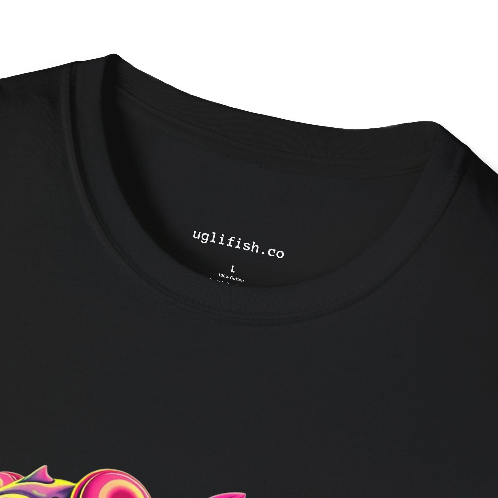 uglifish Neon 08 Graphic  Skeleton Fish Tee - Light Up Your Style with Unique Designs | Casual Wear, Gift for Fish Lovers, Graphic Shirt, Cool T-Shirt, Fun Apparel