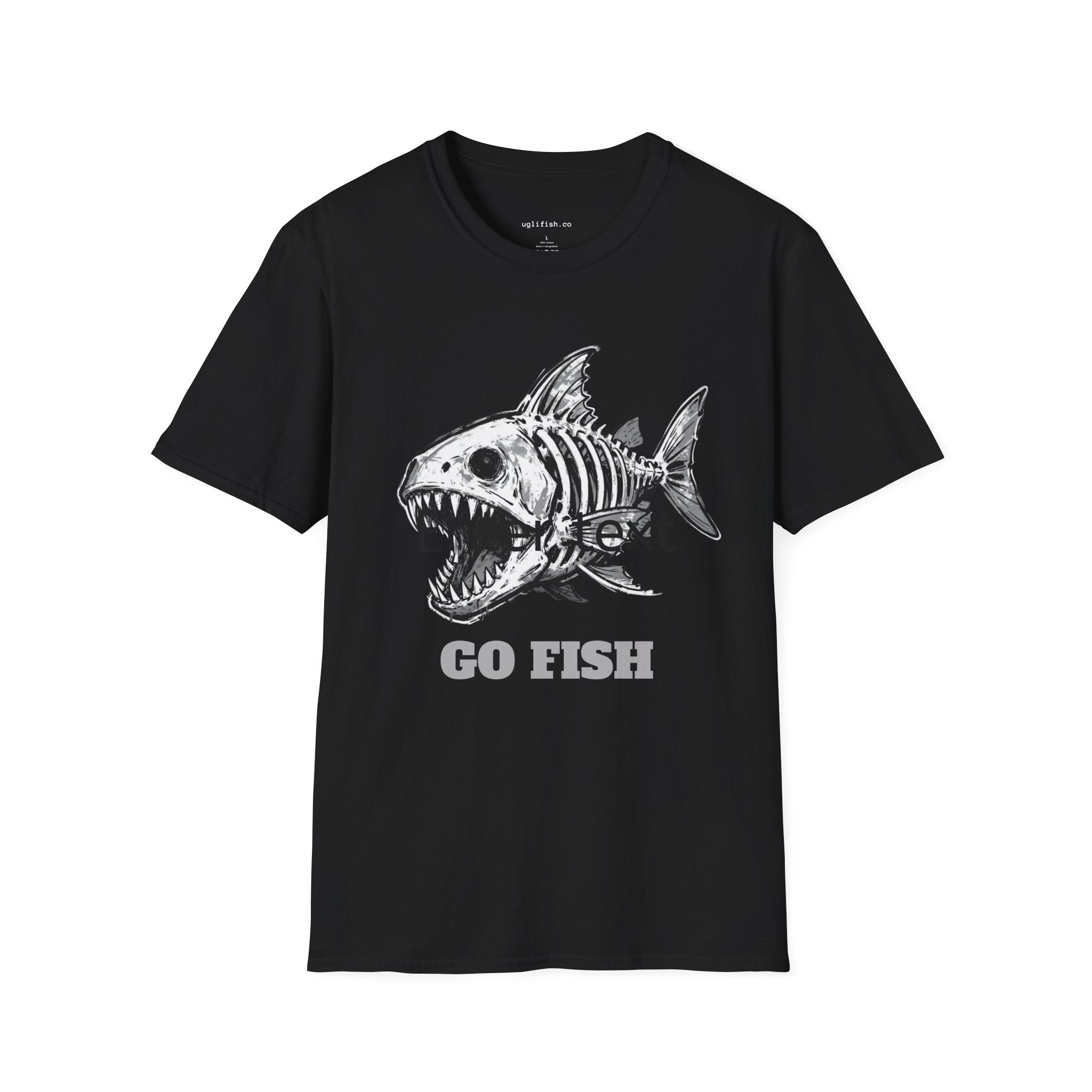 Fish Skeleton T-Shirt — 'Go Fish' Graphic Tee for Anglers & Edgy Beach Style