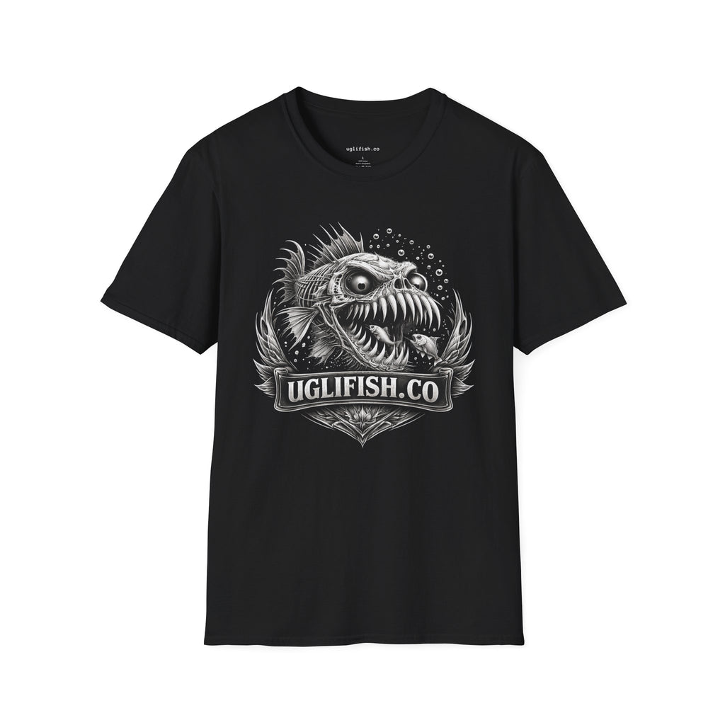 uglifish.co Official Uglifish Emblem Logo Fish Graphic T-Shirt — 'UGLFISH.CO' Deep Sea Monster Tee