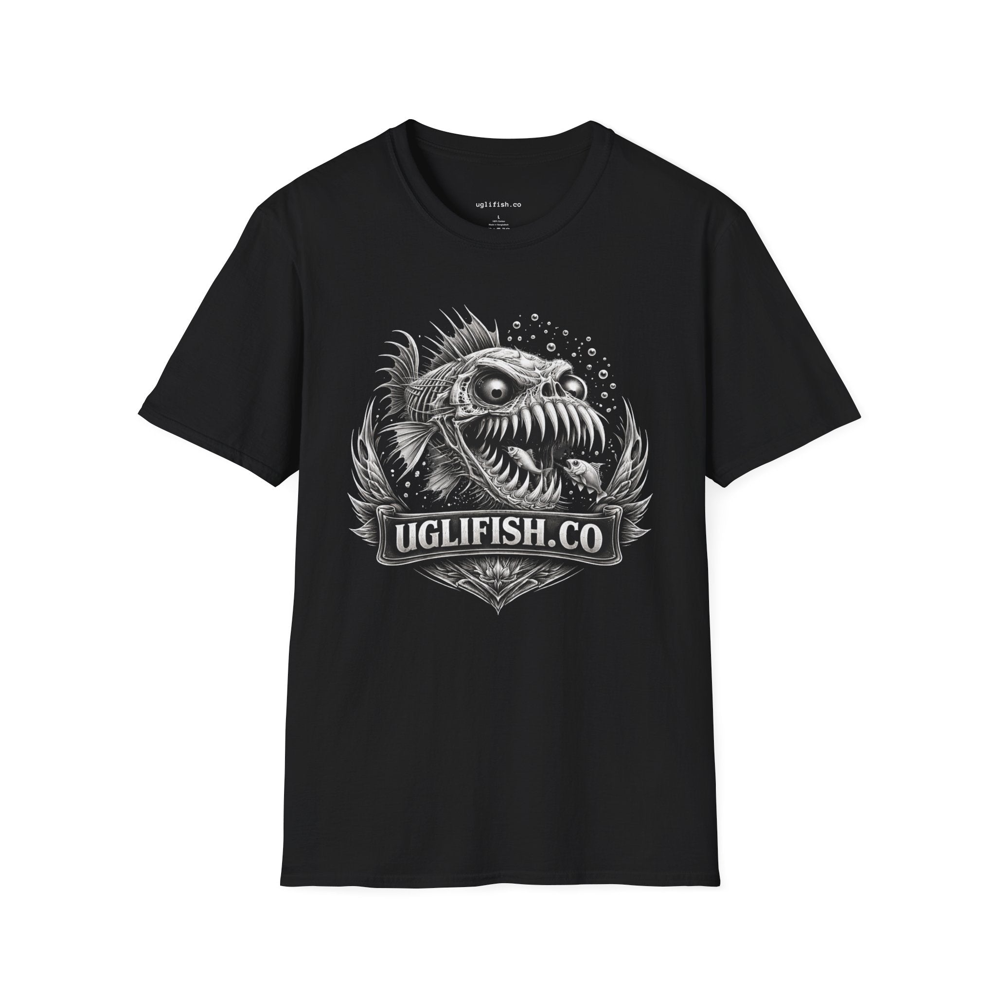 uglifish.co Official Uglifish Emblem Logo Fish Graphic T-Shirt — 'UGLFISH.CO' Deep Sea Monster Tee