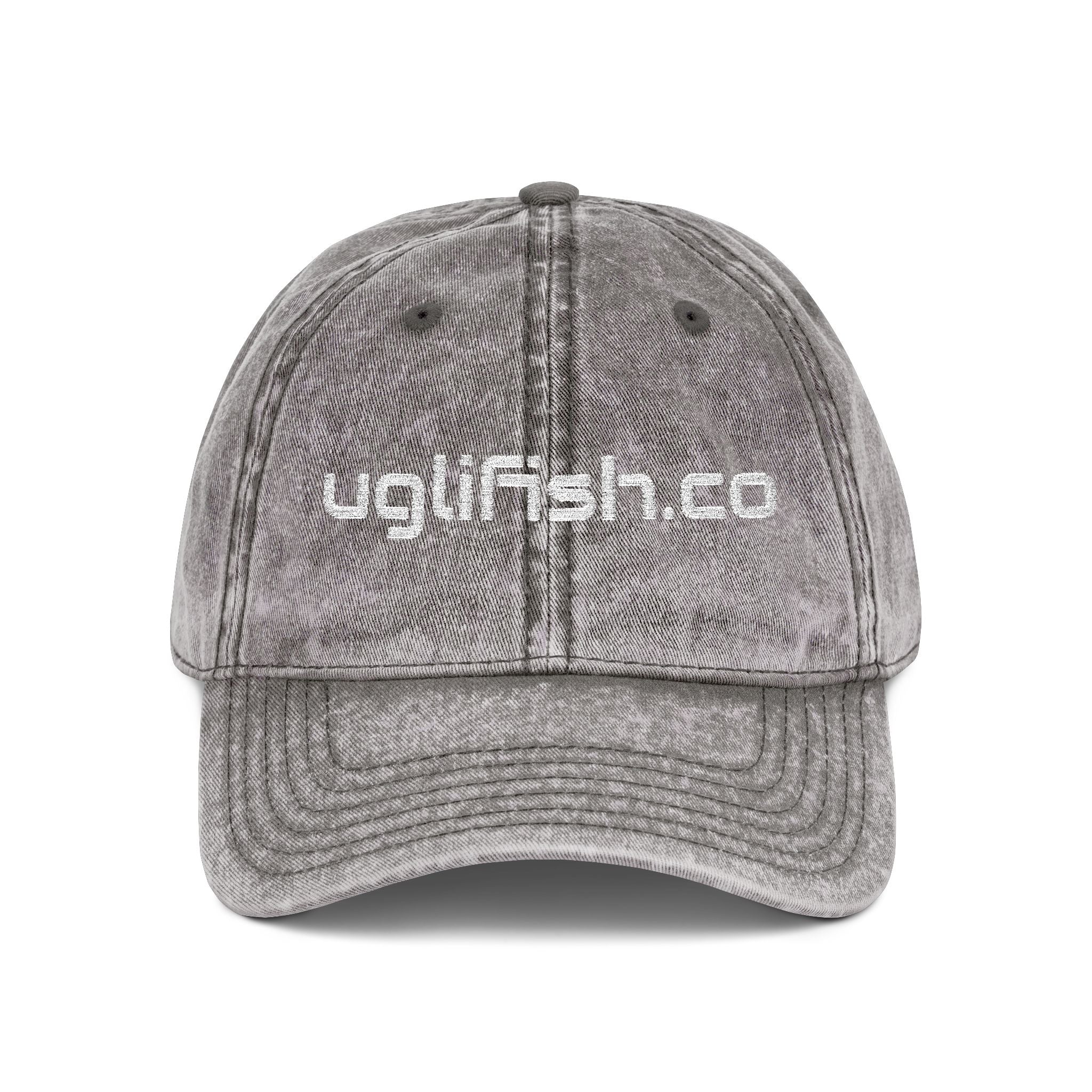 Vintage Embroidered Cap — 'uglifish.co' Washed Cotton Dad Hat