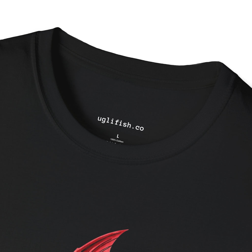 'Go Fish' Red Piranha Graphic T-Shirt, Angler Gift, Fish Lovers, Edgy Streetwear