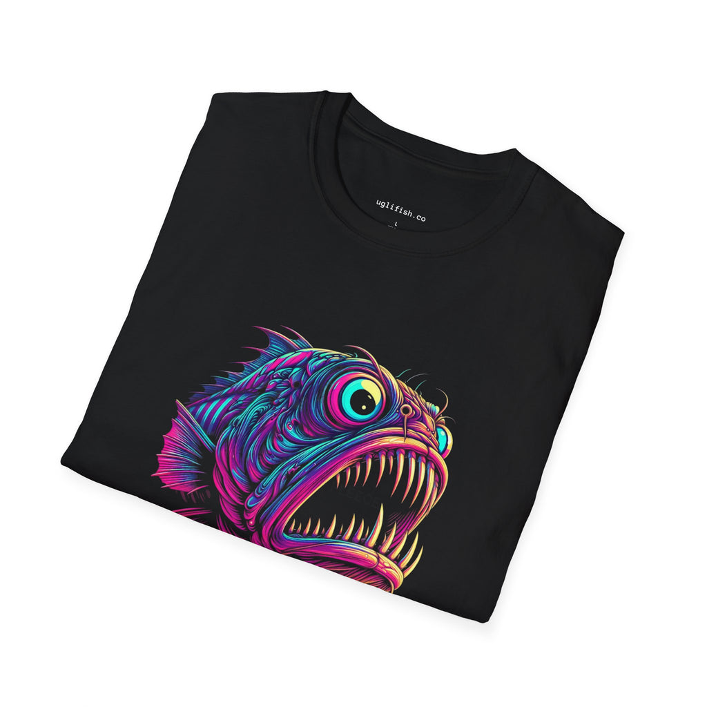 uglifish Neon 02 Deep Sea Menancing Fish Graphic Tee - Light Up Your Style with Unique Designs | Casual Wear, Gift for Fish Lovers, Graphic Shirt, Cool T-Shirt, Fun Apparel