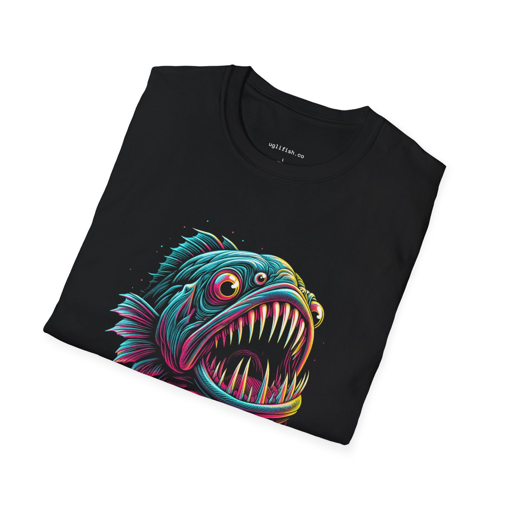 uglifish Neon 01 Deep Sea Monster Fish Graphic Tee - Light Up Your Style with Unique Designs | Casual Wear, Gift for Fish Lovers, Graphic Shirt, Cool T-Shirt, Fun Apparel