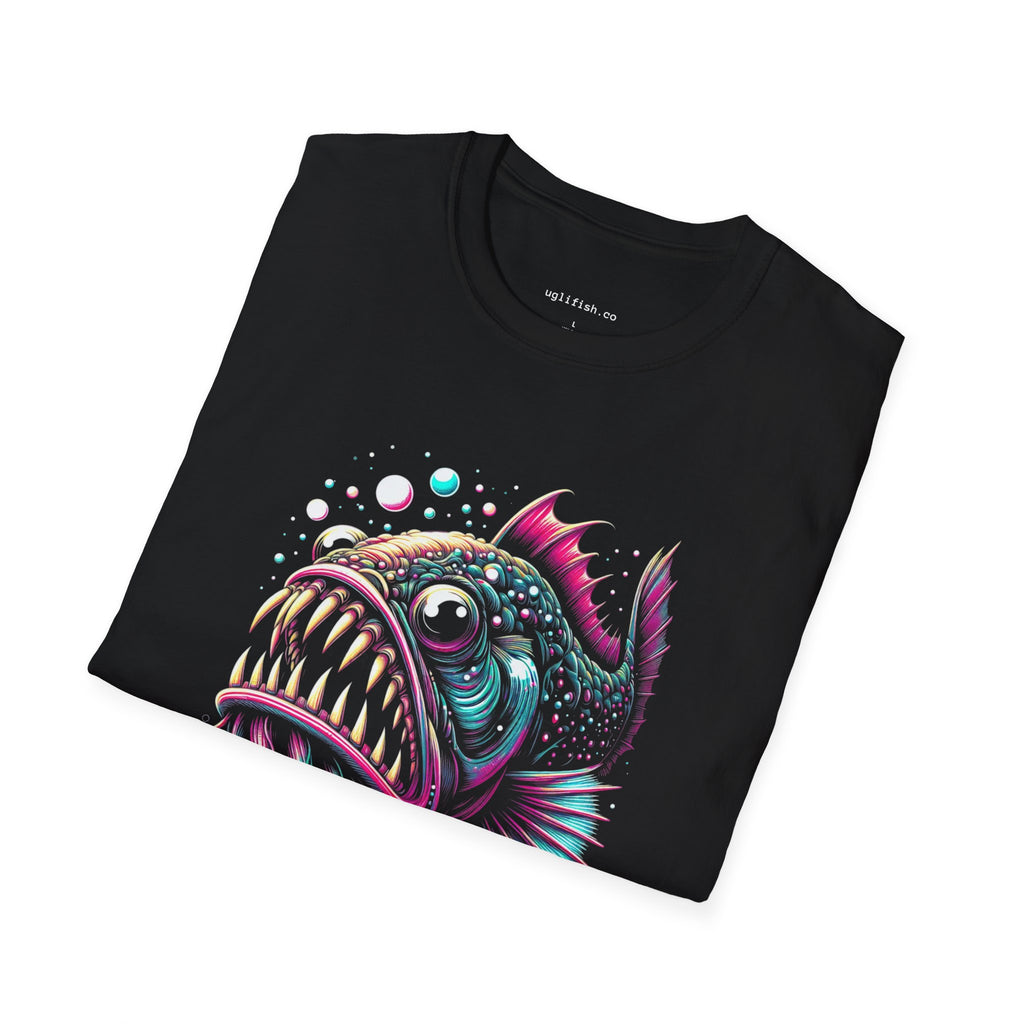uglifish Neon 03 Deep Sea Fish Graphic Tee - Light Up Your Style with Unique Designs | Casual Wear, Gift for Fish Lovers, Graphic Shirt, Cool T-Shirt, Fun Apparel