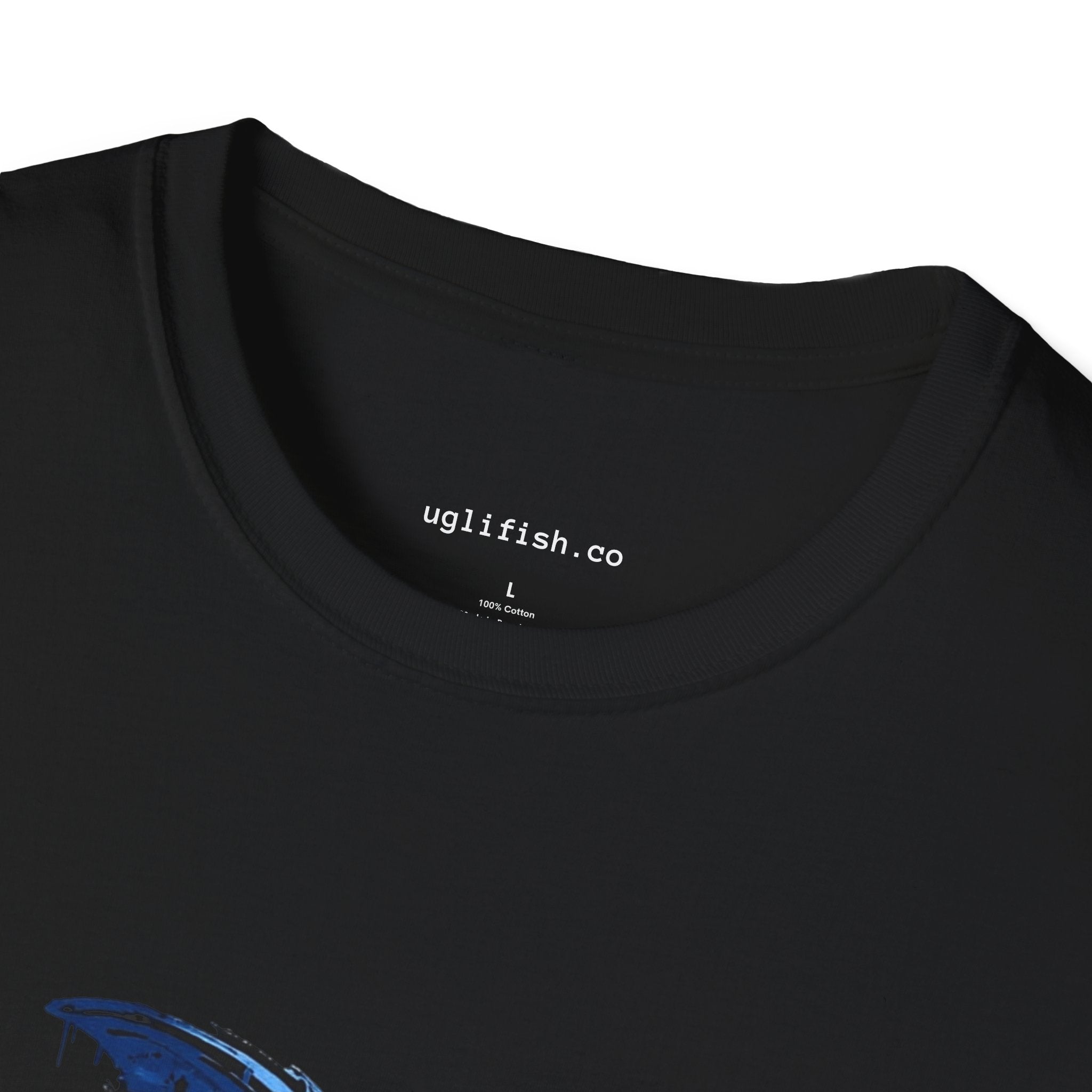 Go Fish T-Shirt — Blue Skeletal Fish Graphic Tee