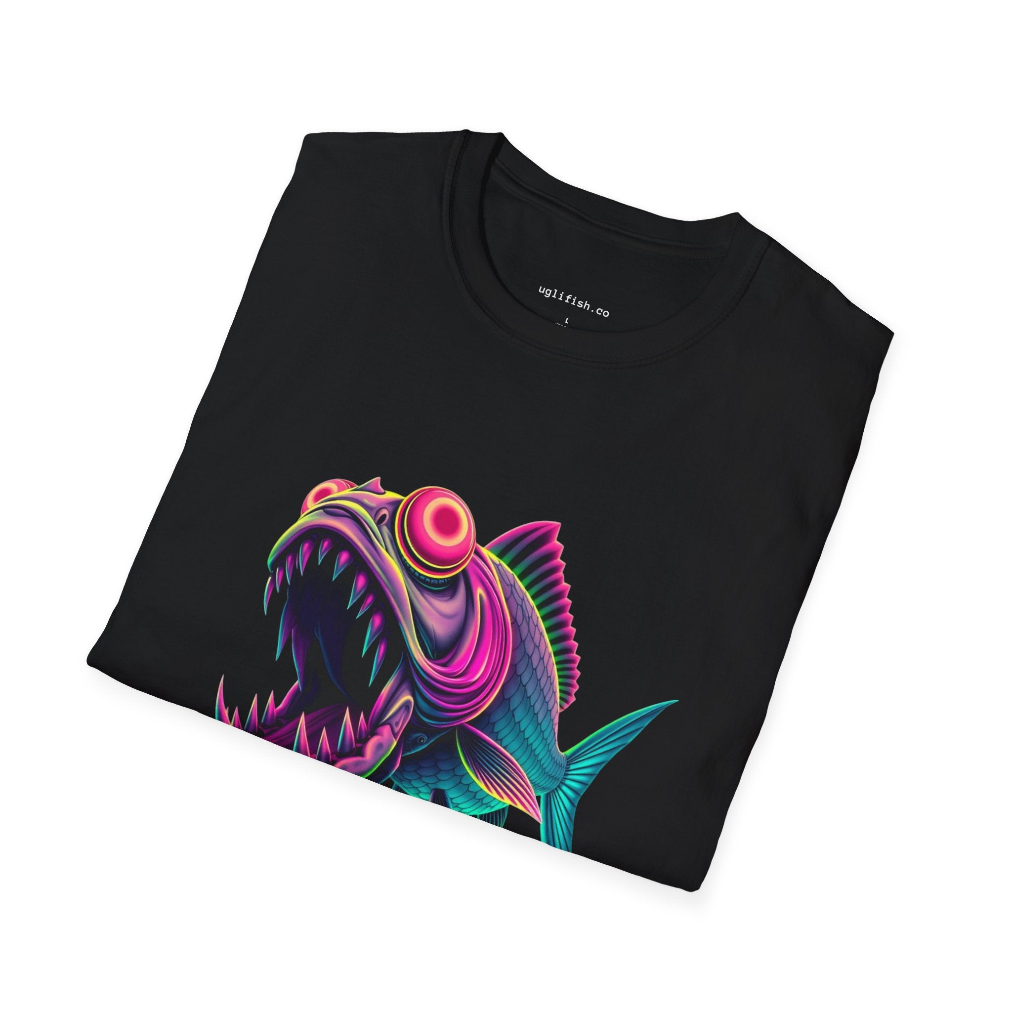 uglifish Neon 08 Graphic  Skeleton Fish Tee - Light Up Your Style with Unique Designs | Casual Wear, Gift for Fish Lovers, Graphic Shirt, Cool T-Shirt, Fun Apparel