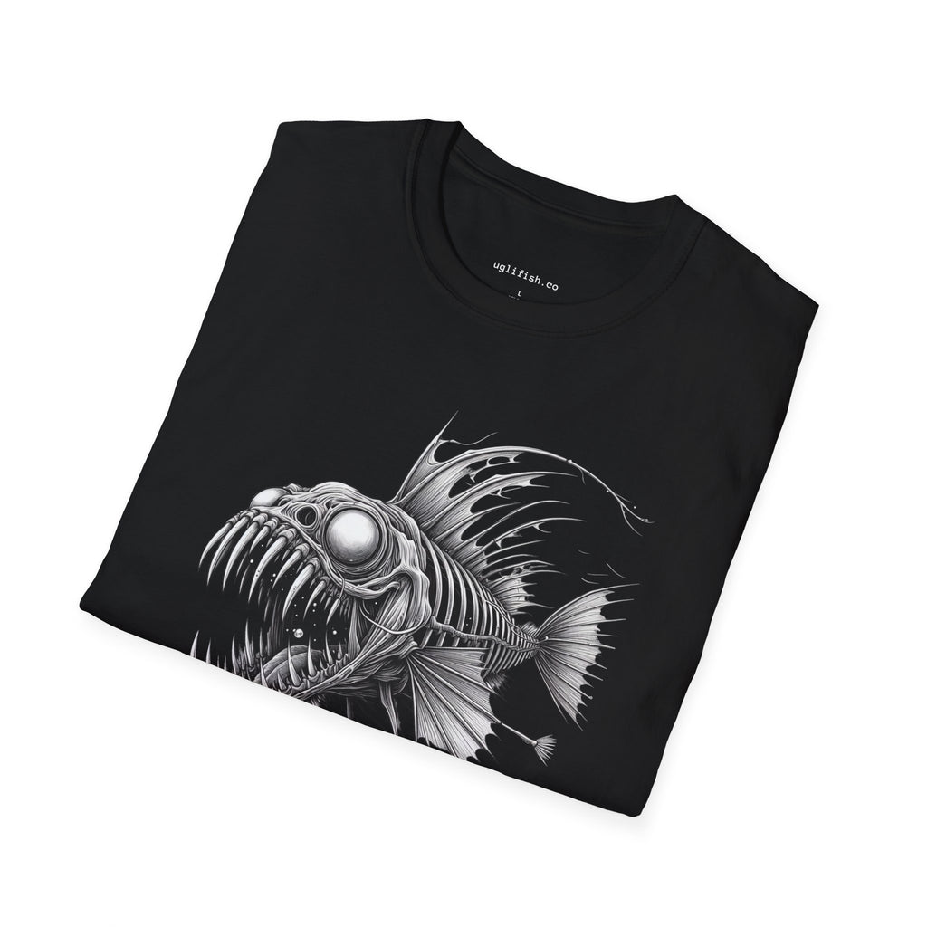 Skeleton Fish Graphic Tee — 'uglifish.co' Dark Ocean Horror T-Shirt