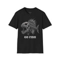 Fish Skeleton T-Shirt — 'Go Fish' Graphic Tee for Anglers & Edgy Beach Style