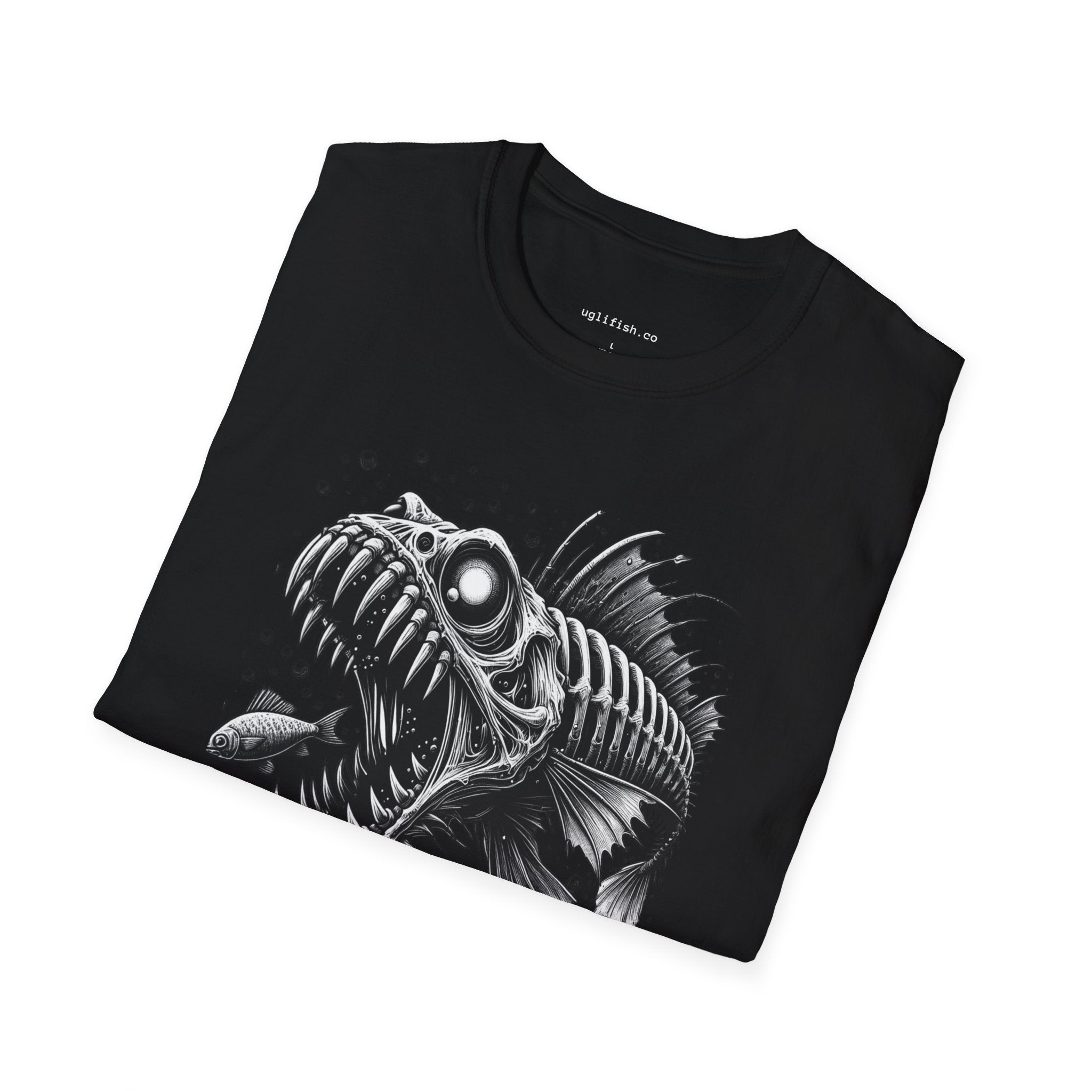 uglifish Swallow You Whole Fish Graphic Tee - Light Up Your Style with Unique Designs | Casual Wear, Gift for Fish Lovers, Graphic Shirt, Cool T-Shirt, Fun Apparel